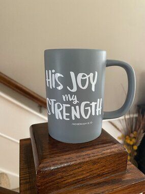 Joy & Strength Bible Verse Coffee Mug 14oz Christian Faith Cup - Dayspring